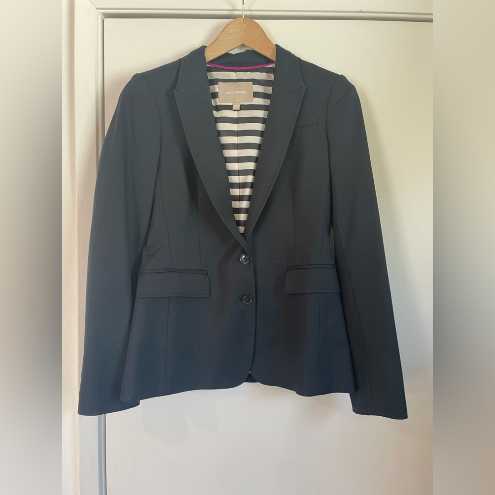 Banana Republic Black Blazer Professional Tailored Suit Jacket
